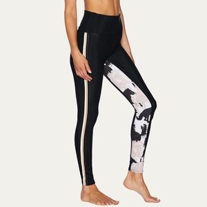 Beach Riot Sport Posey High-Waist Active Leggings Ribbed Black Size Medium